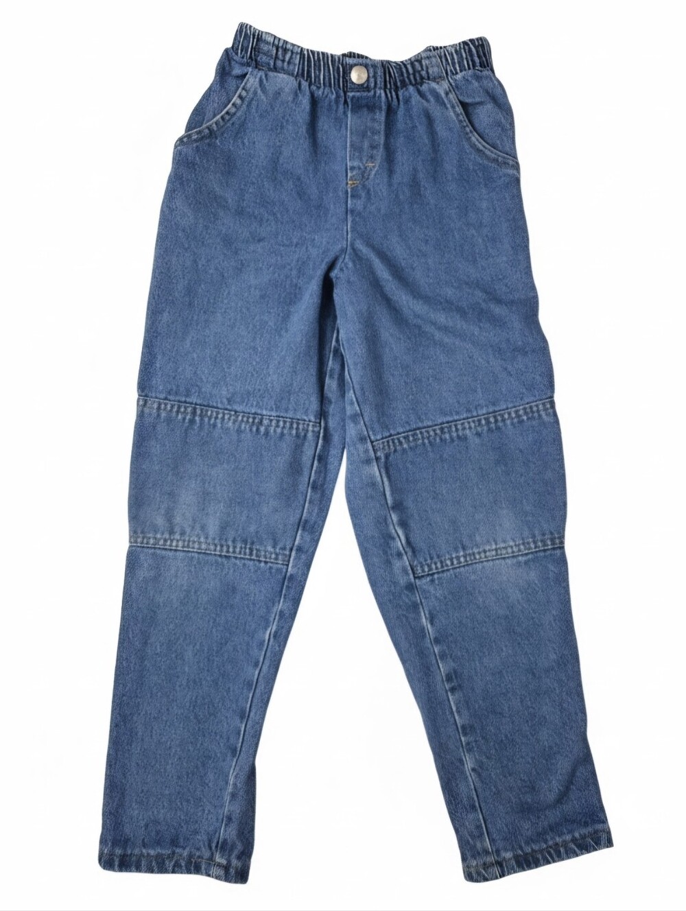 Vintage Healthtex Kids Double Knee Elastic Waist Denim Jeans Size 7 Medium Wash